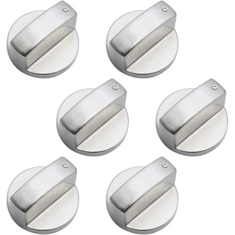 Lot De 4 Boutons De Cuisinière à Gaz - Diamètre Tige 8mm - Métal Inox - Pour Cuisinière, Four, Poêle