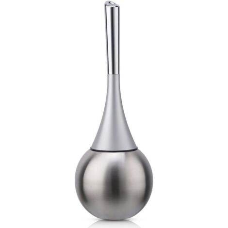 Porte Brosse Toilettes sur Pied en Acier Inoxydable Finition Brossé Poli avec Brosse WC Argenté (1/5)