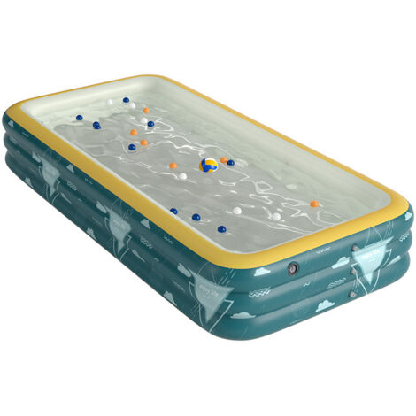Umnuou – Piscine gonflable rectangulaire 1,5m – 3 chambres à air – PVC épais et de qualité alimentaire – Pour enfants et piscine à balles (1/2)