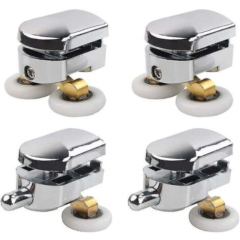 Lot de 4 roulettes de douche 23mm pour douche coulissante, roulettes de remplacement, roues supérieures et inférieures (1/5)