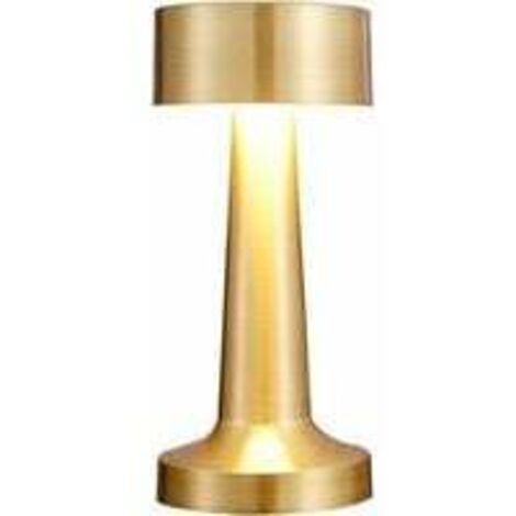 Lampe de table LED sans fil - LED vintage rechargeable - Capteur tactile - Veilleuse - 3 couleurs - Luminosité - Variation - Pour bar, restaurant, chambre à coucher, lampe de chevet Doré (1/5)