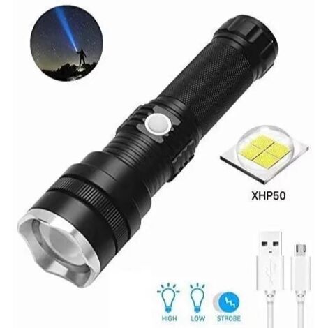 Lampe de poche LED Zoom Rechargeable Portable XP-G Q5, torche, lanterne, 3 Modes d'éclairage, Mini lampe de poche pour Camping acheter à prix bas - livraison gratuite, avis réels avec des photos
