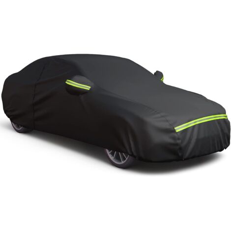 Housse de voiture avec fermeture éclair à droite, anti-UV, imperméable, coupe-vent, anti-poussière, anti-rayures, L - (470-180-150), noir (1/5)