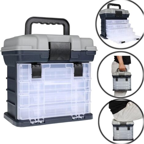 Boîte De Rangement Double Couche Étanche Pour Appâts Pêche - 21,5cm Avec Compartiments Réglables
