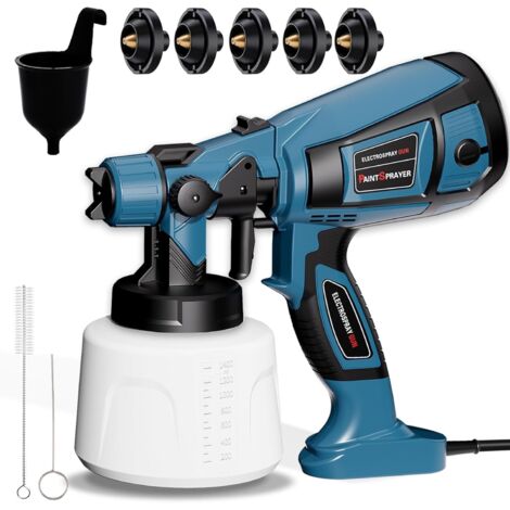 800W Pistolet à Peinture, HVLP Pistolet Peinture Electrique avec Réservoir 1400ML, Pulvérisateurs de Peinture pour Clôture avec 5 Buses et 3 Motifs pour Armoires, Abri de Jardin, Plafonds, Clôtures (1/5)