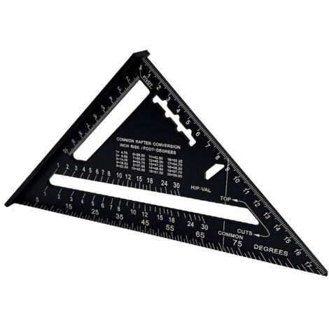 Équerre de coupe Tectonal Cutter métrique 7 pouces en alliage d'aluminium, rapporteur d'angle. (1/5)