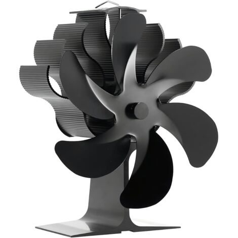 Ventilateur pour poêle à bois à 6 pales, ventilateur de chauffage pour poêle à bois, accessoires pour poêle à bois, fonctionnement silencieux, circulation d'air chaud pour grandes pièces (1/5)