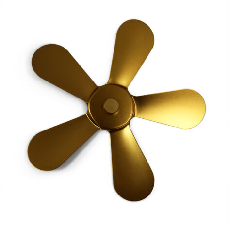 Ventilateur de four à 5 pales, en alliage d'aluminium, pour une meilleure circulation de l'air chaud, compatible avec de nombreux modèles et facile à installer sur la cheminée (doré) (1/5)