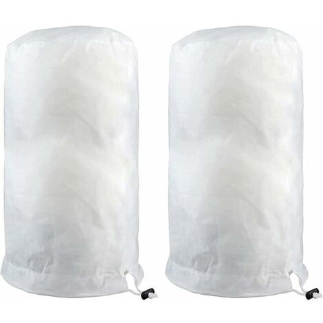 Voile d'hivernage,2 Pièces Voile D'hivernage Plante 140×200cm Blanc, Housse de Protection pour Plantes, Housse D'hivernage Arbre, Voile Hivernage avec Tirette, Jardin Vegetaux Sac Hiver Tomate Tissu N (1/5)