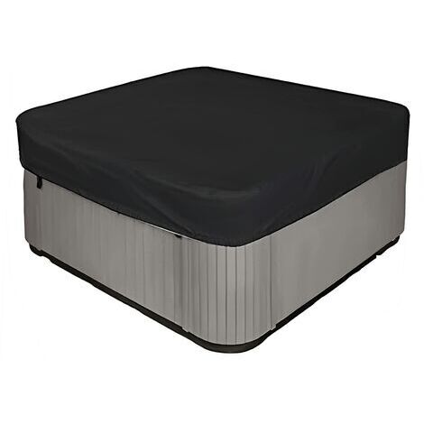 Housse de jacuzzi carrée 210D très résistante et imperméable - Protection UV - 220 x 220 x 90 cm (L x l x H) - Noir