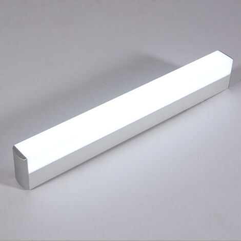 Miroir Lumière Carré Salle De Bains Vanité Applique Murale Avec Abat-Jour Fermé En Acier Inoxydable + Acrylique Armoire De Maquillage Éclairage Économie D'énergie Haute Luminosité Led -55cm,Lumière bl (1/5)
