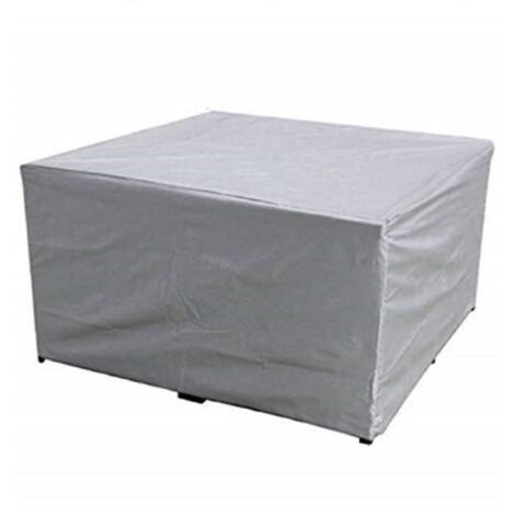 Housse Salon de Jardin avec, Iimperméable, Coupe-Vent, Anti-UV, Robuste Tissu Oxfor 210D Housse de Protection pour Table Chaise Meubles,Argent -140x140x90CM (1/5)