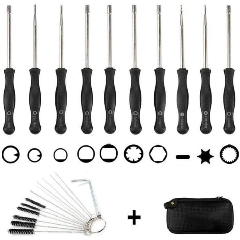 Jeu de 10 tournevis carburateur + sac EVA + brosse de nettoyage, jeu d'outils pour le réglage du carburateur Outil tournevis pour carburateur (1/5)