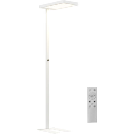 Lampadaire sur pied salon LED dimmable spectre complet pour le soin des yeux télécommande 60 x 32 x 196 cm blanc