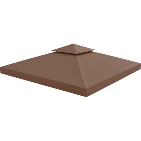 Toit de Remplacement pour pavillon de Jardin Toile de Rechange pour pavillon tonnelle Tente 3 x 3 m Marron