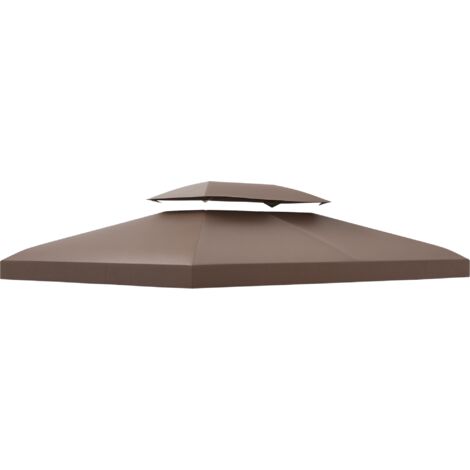 Toit de Rechange pour Tonnelle Marron 3 x 4 m