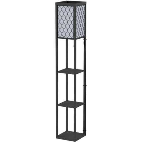 Lampadaire avec étagère pour salon, douille E27, ampoule non incluse. (1/5)