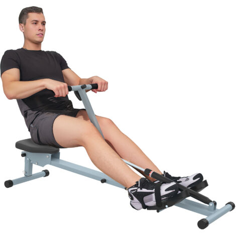Rameur d'appartement , rameur hydraulique de fitness avec écran LCD, 12 niveaux de résistance, supporte jusqu'à 100 kg, appareil de fitness pour un entraînement complet du corps. (1/5)