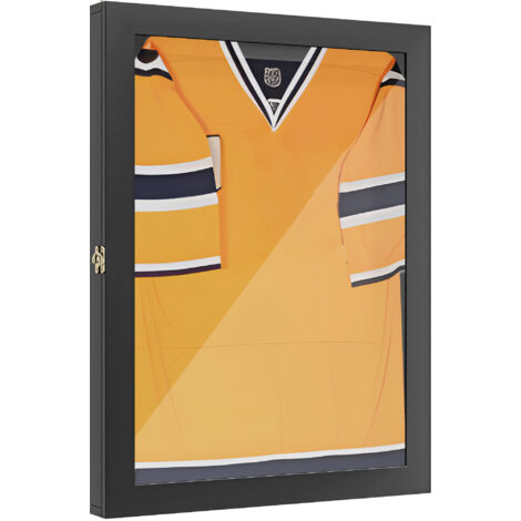 Frame box T-frame cadre pour maillot porte acrylique doublure interne feutre 71 x 6,5 x 89 cm noir (1/4)