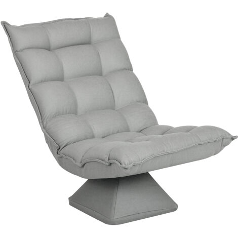 Fauteuil de sol paresseux fauteuil relax fauteuil salon design capitonné inclinaison dossier réglable pivotant 360° (1/4)