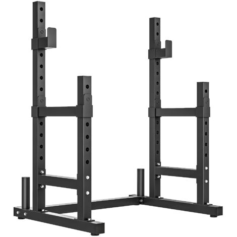 Support à disques de musculation à 2 niveaux, en acier, supportant jusqu'à 300 kg de barres, noir (1/5)
