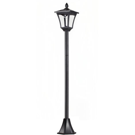 Lanterne solaire de jardin LED, lampadaire en acier inoxydable, 160 cm de haut, résistante au vent, éclairage extérieur, IP44, lampe solaire avec capteur de luminosité, 30 lumens, piquet de sol, lampe (1/5)