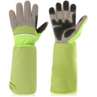 Gants De Jardinage Manches Longues Protection du Poignet Travail De Jardin élagage Rose Jardinier Gants De Protection Unisexe Une Paire (verte)