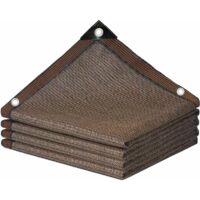 Filet D'Ombrage De Protection UV Respirant RafraîChissant Balcon Filet Jardin Avec Oeillets RéSistant à La Chaleur Coupe-Vent Toile D'Ombrage, Marron, 3x5m