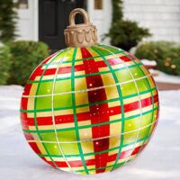 Autre décoration pour Noël,Boule de Noël 60 cm, Boules de Noël Gonflables Boule de Noël d'extérieur en PVC, Boules de Noël personnalisées pour Jardin, Cour, décoration de Porte d'entrée,vert