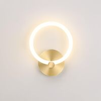 Applique Murale LED Intérieur Or Moderne Lampe De Chevet Ronde 19cm Salon Couloir Applique Murale Chambre Décor, 10W (3000K Blanc Chaud), Or