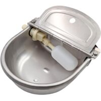 Abreuvoir Automatique pour Chevaux, Abreuvoir pour Bétail en Acier Inoxydable, Abreuvoir pour Vache avec 1 Flotteurs pour Chevaux, Bovins, Moutons, Cochons, Alpagas et Chiens