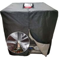 Couvercle de réservoir, couvercle de réservoir IBC 1000L avec fermeture éclair, protection UV anti-poussière, couvercle de réservoir d'eau anti-pluie 1000L, couvercle en tissu Oxford 210D récipient d'