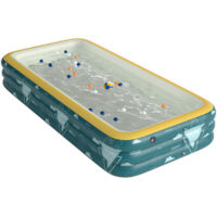 Umnuou – Piscine gonflable rectangulaire 1,5m – 3 chambres à air – PVC épais et de qualité alimentaire – Pour enfants et piscine à balles