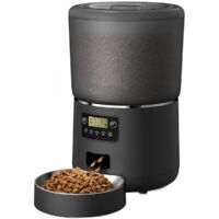TONCHEAN Distributeur de croquettes pour chat,Distributeur de Croquettes pour Chats et Chiens, Distributeur Automatique Nourriture, avec Bol en Acier Inoxydable, 1 à 4 Repas, 4L, Distributeur croquet