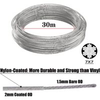 Kit Câble Acier Inoxydable 2 Mm X 20 M Avec Accessoires - Pour Corde à Linge, Plantes Grimpantes, Clôtures - 4