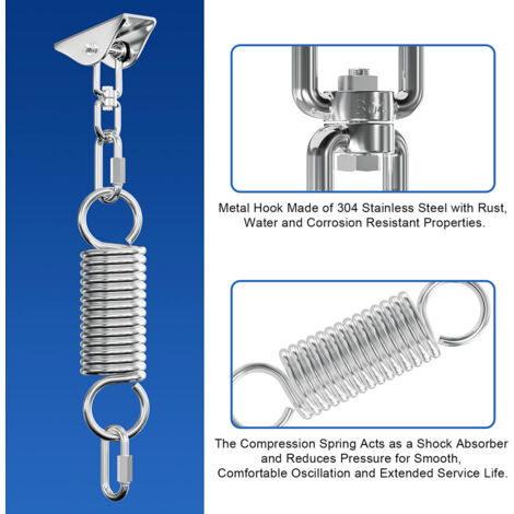 Crochet Plafond Inox 304 Pivotant 360° – Charge Lourde, Pour Hamac, Sac Frappe, Balançoire, Chaise Suspendue