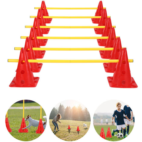 ACXIN Set de 6 haies à enficher Sports 12 cônes 6 barres ACXIN Set de 6 haies à enficher Sports 12 cônes 6 barres