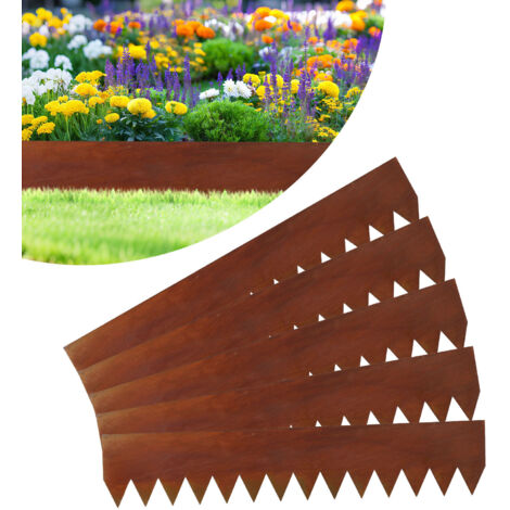 Bordure De Pelouse Métal Avec Épines – 100 X 17,5 Cm, Kit 15 Pièces, Bronze Mat, Robuste & Moderne