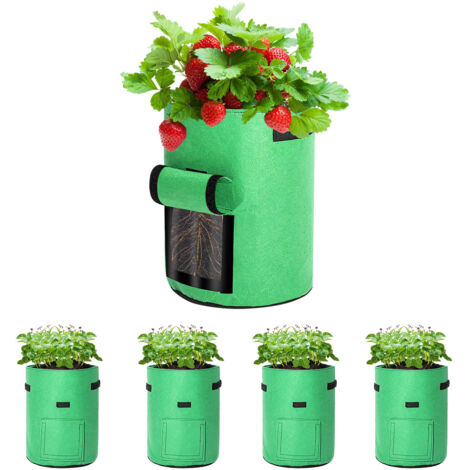 SWANEW Sac de Plantation Geotextile pour Pommes de Terre et Tomates - 5 Pièces, 7 Gallons (1/5)