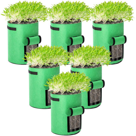 SWANEW 5 Sac de Plantation de Terre avec Poignée Fixe 10 Gallons Sacs à Plantes de Pommes de Terre avec Fenêtre Velcro Visible (1/5)