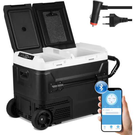 Wolketon Glacière à compresseur 50L Glacière électrique 12V/240V avec Commande APP pour Refroidir, congeler et Maintenir au Chaud Réfrigérateur jusqu'à -20 °C