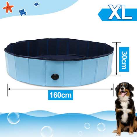 Piscine pliable pour chien - Piscine en PVC antidérapante - Avec valve de vidange - Pour chiots et petits chiens - Diamètre : 30/50 cm (8 x 50 cm