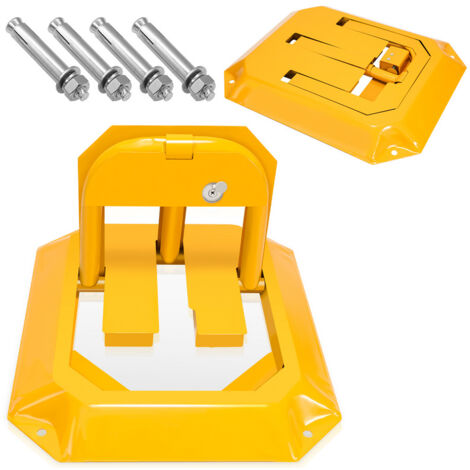 Einfeben – Barrière de parking pliable en acier – Dimensions 55,5 x 46 x 32 cm – Hauteur repliée 4,5 cm – Verrou pour usage extérieur