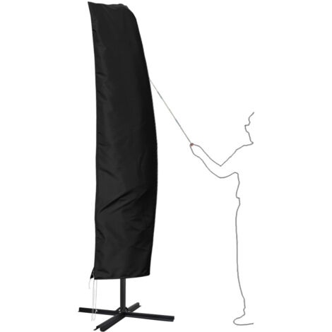 SWANEW Housse de parasol résistant aux UV hydrofuge protection UV housse de protection jardin.noir (1/5)