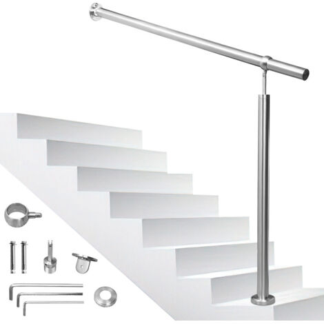 SWANEW Rampe d'escalier Main Courante pour Escalier Extérieu intérieur extérieur entrée Maison Fixation Mur Angle réglable Matériel Montage Inclu 180cm (1/5)