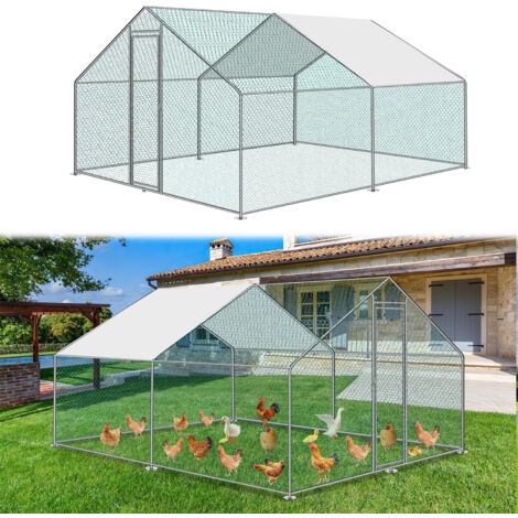 EINFEBEN Poulailler XXL Enclos d'extérieur avec serrure de sécurité et chiffon de peinture en polyéthylène imperméable 3 x 4 x 2 m (1/5)
