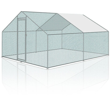 SWANEW Enclos poulailler grillagé avec porte latérale et toit dôme 6 m² 3x2 M (1/5)