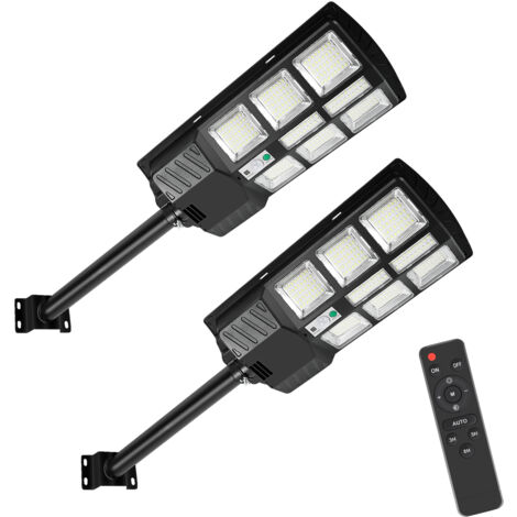EINFEBEN 2X 400W Réverbère Solaire mural solaire avec détecteur de mouvement Lampadaire LED (1/5)