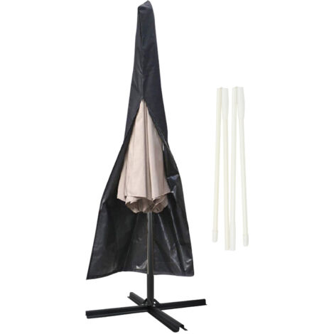 EINFEBEN Housse de parasol noir 190x41x32cm Imperméable extérieur pour 1-3M (1/5)