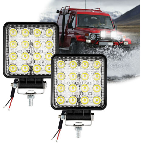 SWANEW 2PCS Phare de Travail LED 48W LED Phare Travail Projecteur FeuPCS Antibrouillard pour Voiture Camion UTV SUV Offroad Tracteur Bateau (1/5)